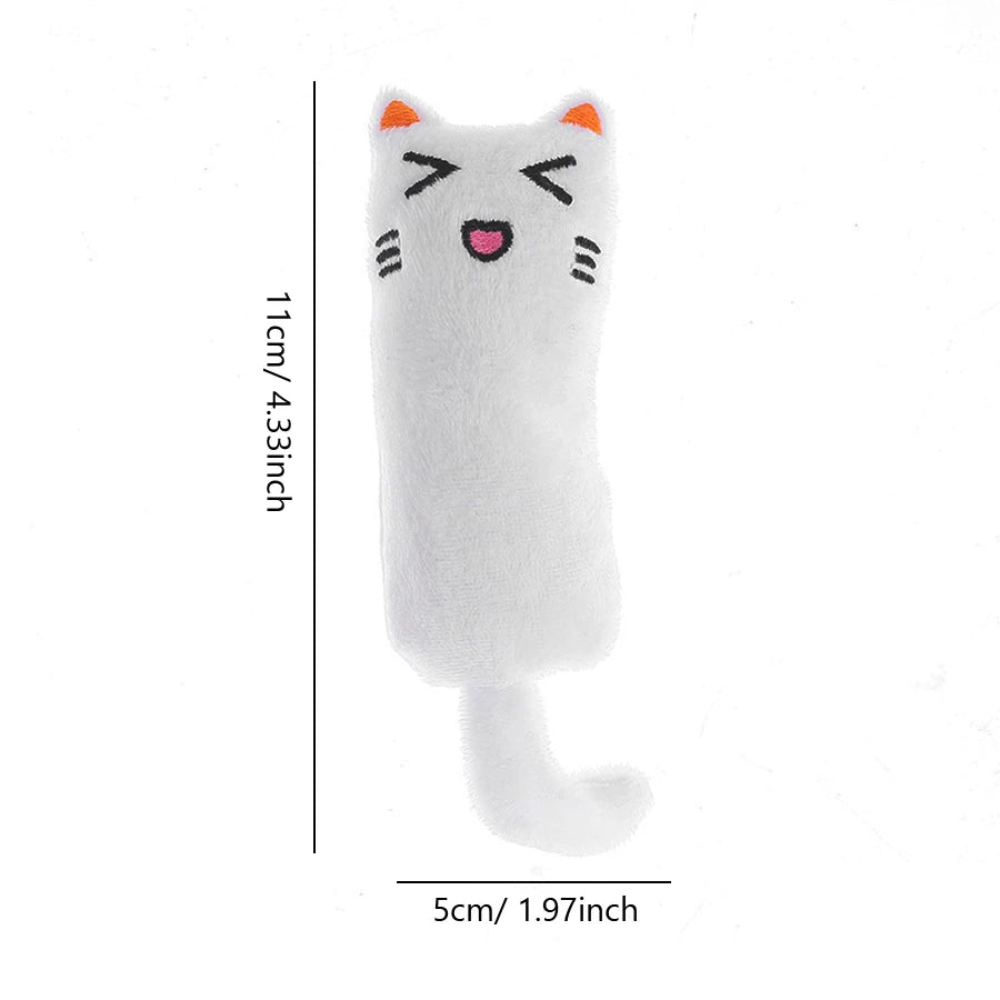 Interactive Cute Cat Toy Funny Plush Mini Teeth Grinding Catnip Squeaky Chewing Toy for Kittens Pet Accessories