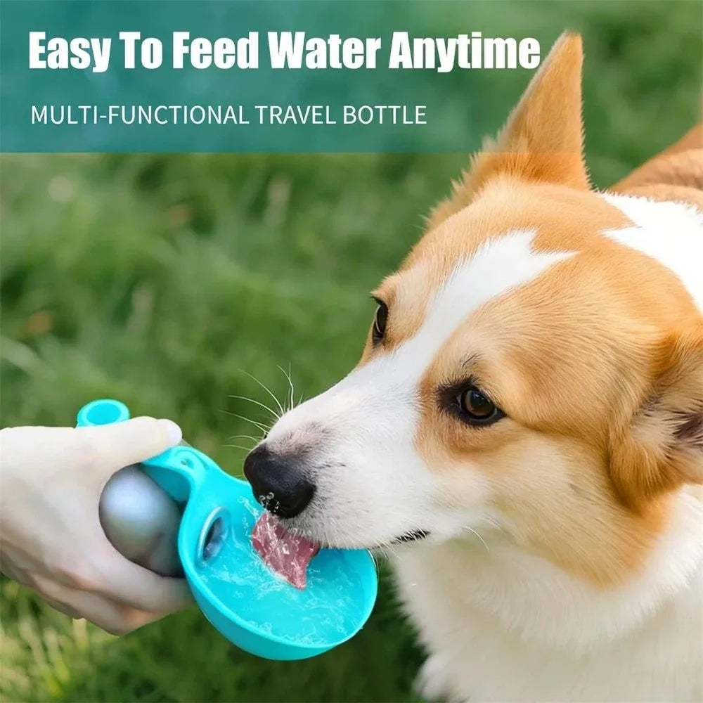 2-In-1 Dog Water Bottle with Bowl Leak Proof Portable Pet Travel Hydration Dispenser Easy Carry 285Ml Outdoor Water Cup