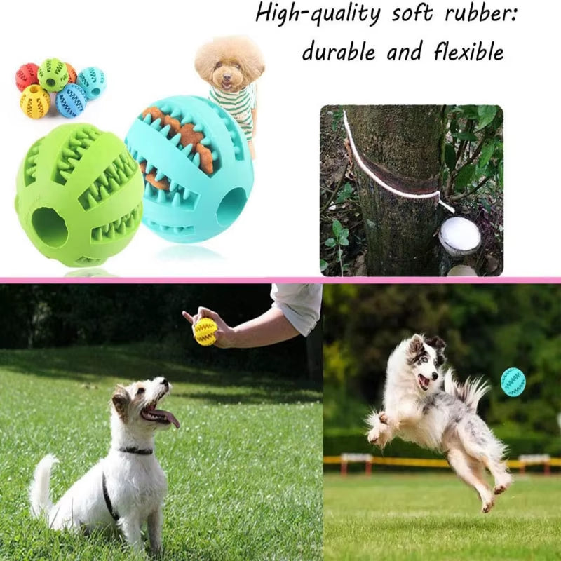 Dog Toy Ball Interactive Rubber Balls Puppy Chewing Toys Pet Tooth Cleaning Ball Cats Pets Food Treat Feeder Silicone Balls Toy