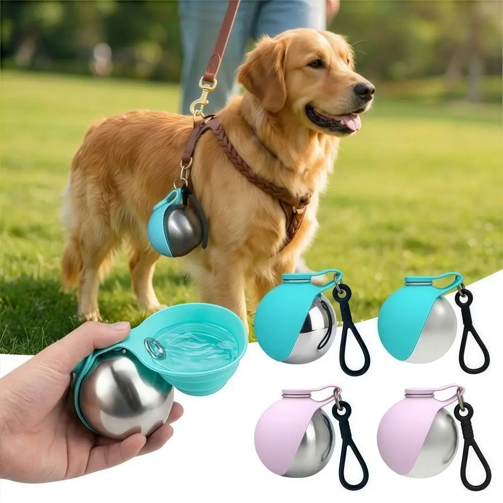2-In-1 Dog Water Bottle with Bowl Leak Proof Portable Pet Travel Hydration Dispenser Easy Carry 285Ml Outdoor Water Cup