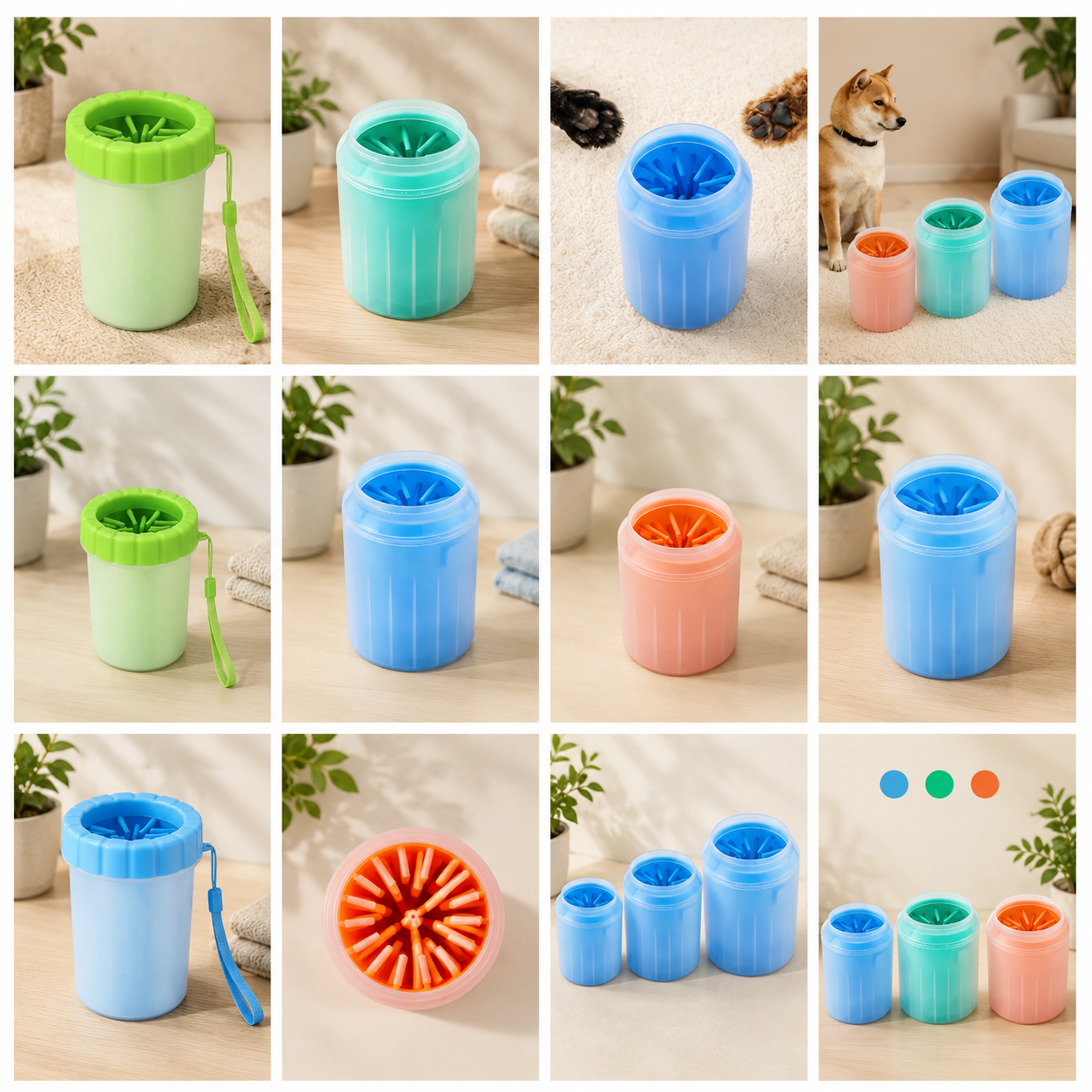 VENEAS® Paw Cleaner for Dogs and Cats – Cleaning Cup with Soft Silicone Brushes