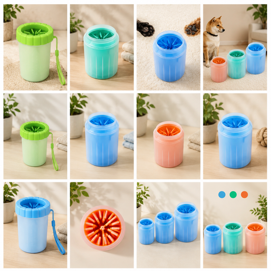 VENEAS® Paw Cleaner for Dogs and Cats – Cleaning Cup with Soft Silicone Brushes