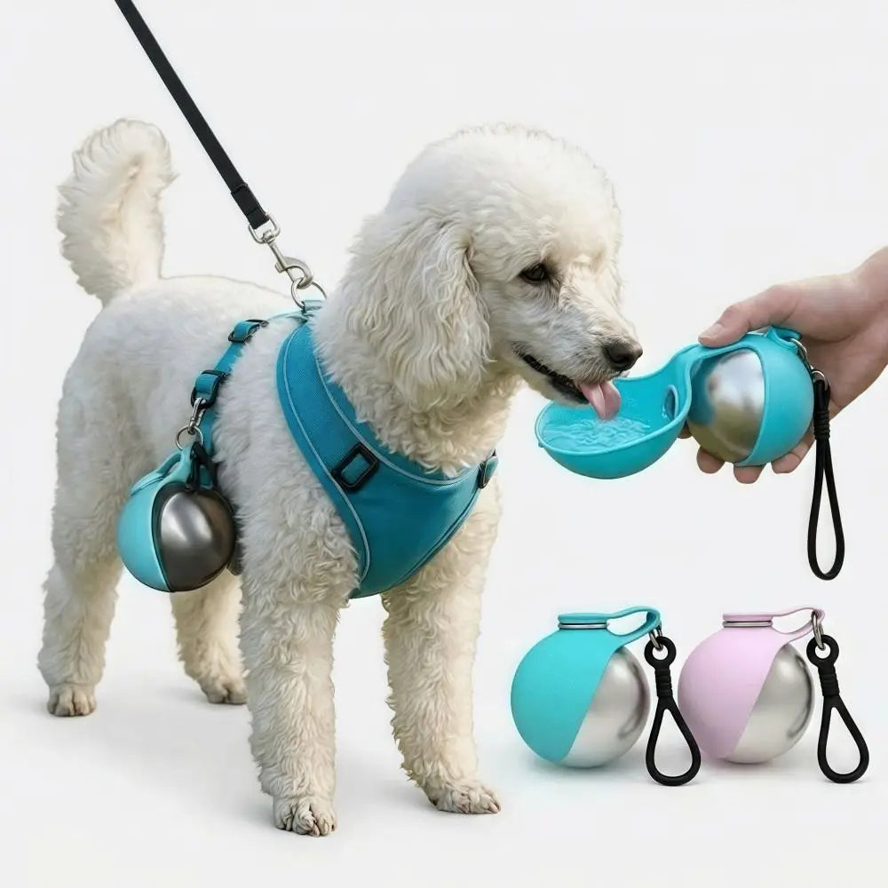 2-In-1 Dog Water Bottle with Bowl Leak Proof Portable Pet Travel Hydration Dispenser Easy Carry 285Ml Outdoor Water Cup